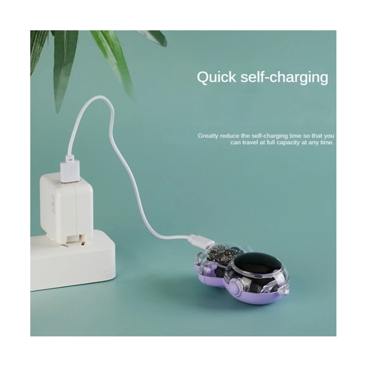 Mini Keychain Power Bank Digital Display Spaceman Power Emergency Pod Waterproof 1500MAh Ultra-Light for Camping D