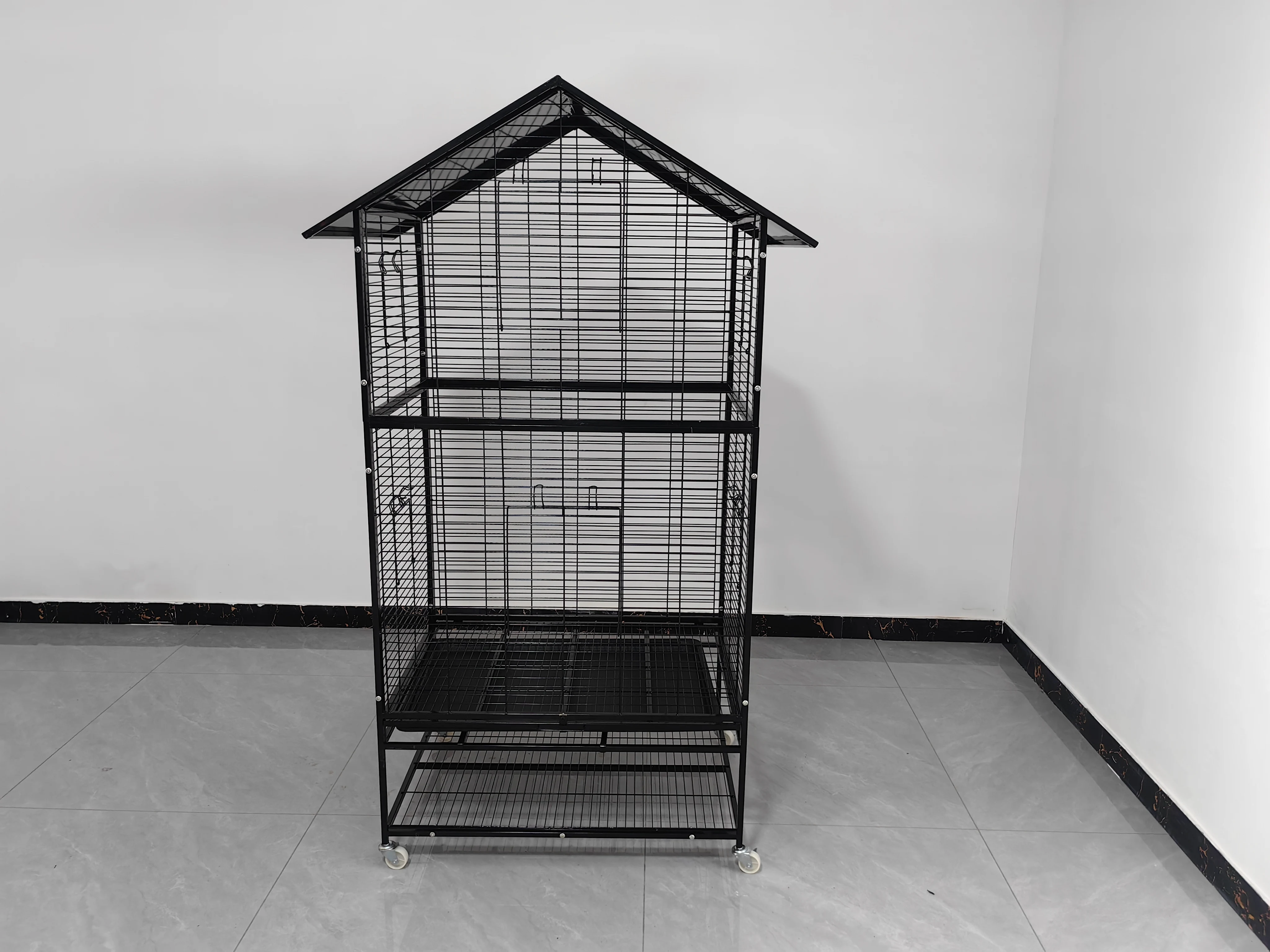 Stainless Steel Bird Cage for Parrots and Canaries Solid Pattern Large Outdoor and Portable Aviary  MaterialOutdoor Furniture