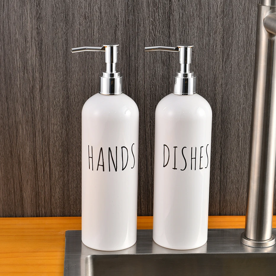 500ml Bathroom Shampoo Bottle  Sink Soap Dispenser Kitchen  Hand Soap Dish Soap Refillable Bottle  Waterproof Label