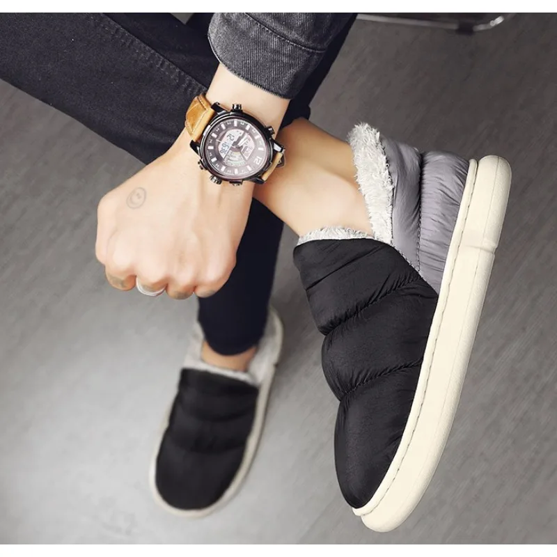 Snow Boots for Men, Winter New Style, Fur Integrated and Plush Thick Warm Cotton Shoes for Couples, Fashionable Cotton Boots