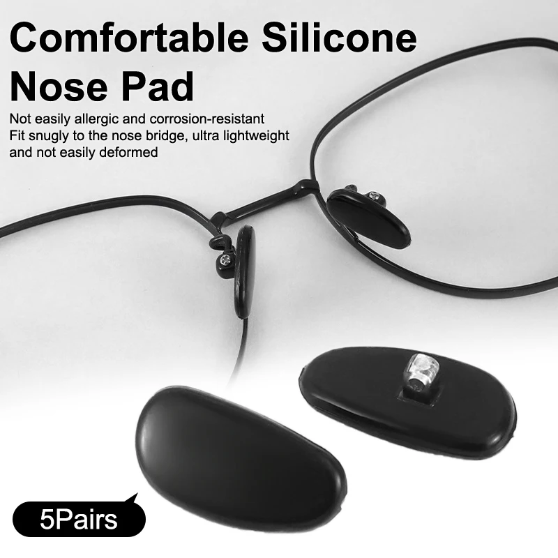 

5 пар противоскользящих гипоаллергенных силиконовых носовых упоров для очков, солнцезащитных очков, стеклянных очков, очков, титановая оправа, носовых упоров