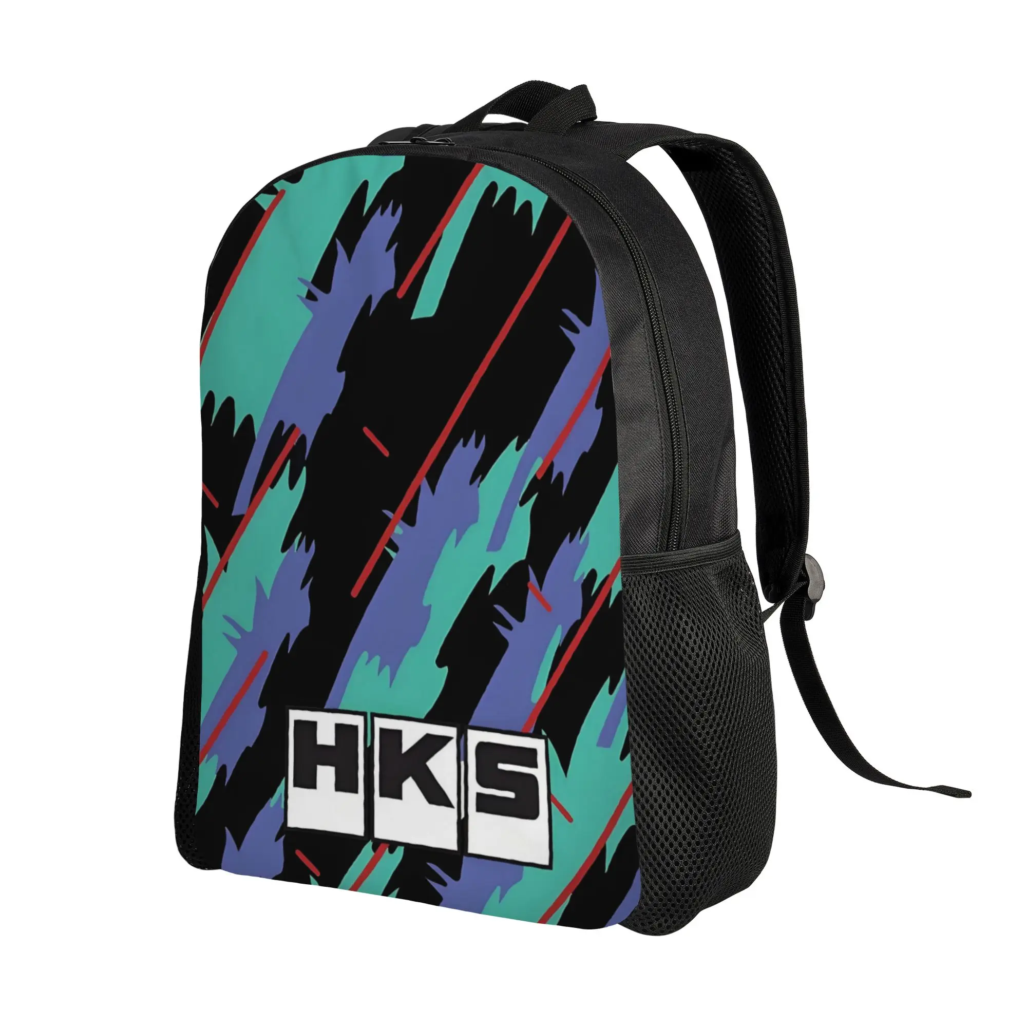 Custom H-HKSES Motor Race Rally Power Backpacks for Men Women Water Resistant College School  Bag Printing Bookbag