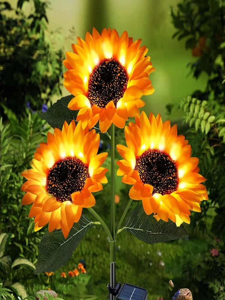 

Solar sunflower LED garden outdoor waterproof solar panel, automatic switch, ABS solar light, path, fence, staircase, landscape