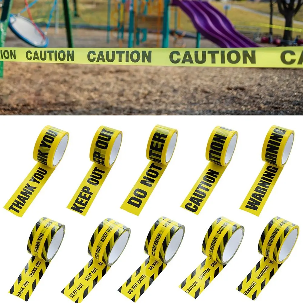 

Black Character Warning Tape 4.8CM*25M Yellow Tape Caution Signs Adhesive Tape Halloween Ornament Party Decoration