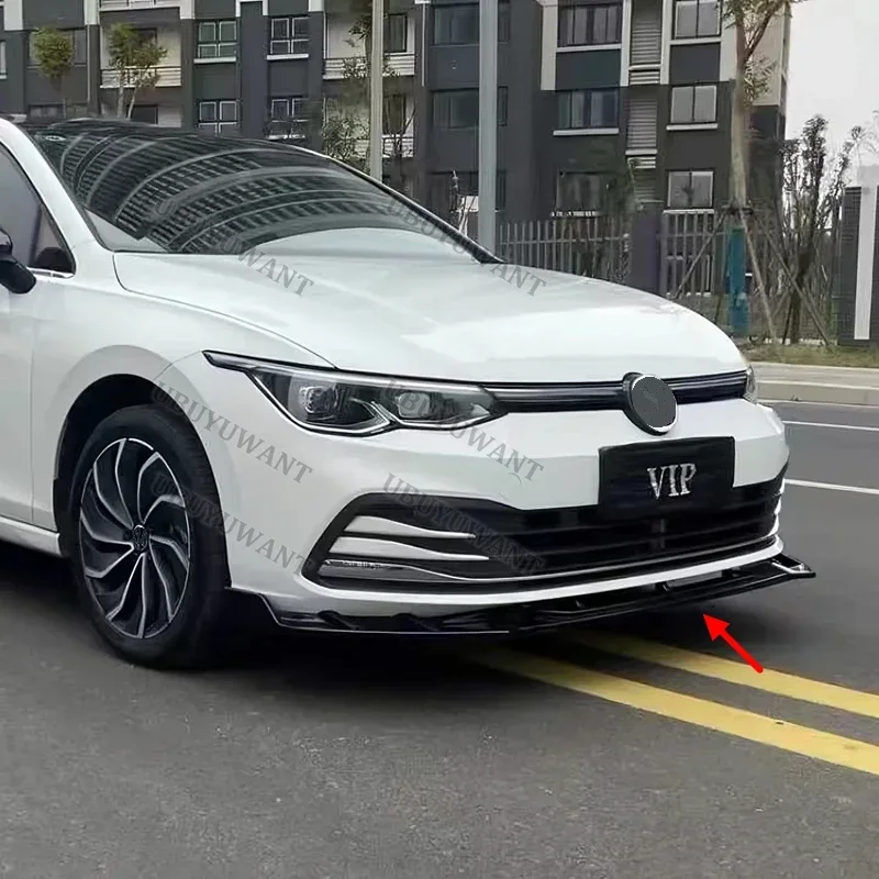 For Volkswagen VW Golf8 MK8 Ⅷ R GTI Front Bumper Lip Custom Parts Front Chin Spoiler Splitter Protector Body Kits Factory Outlet
