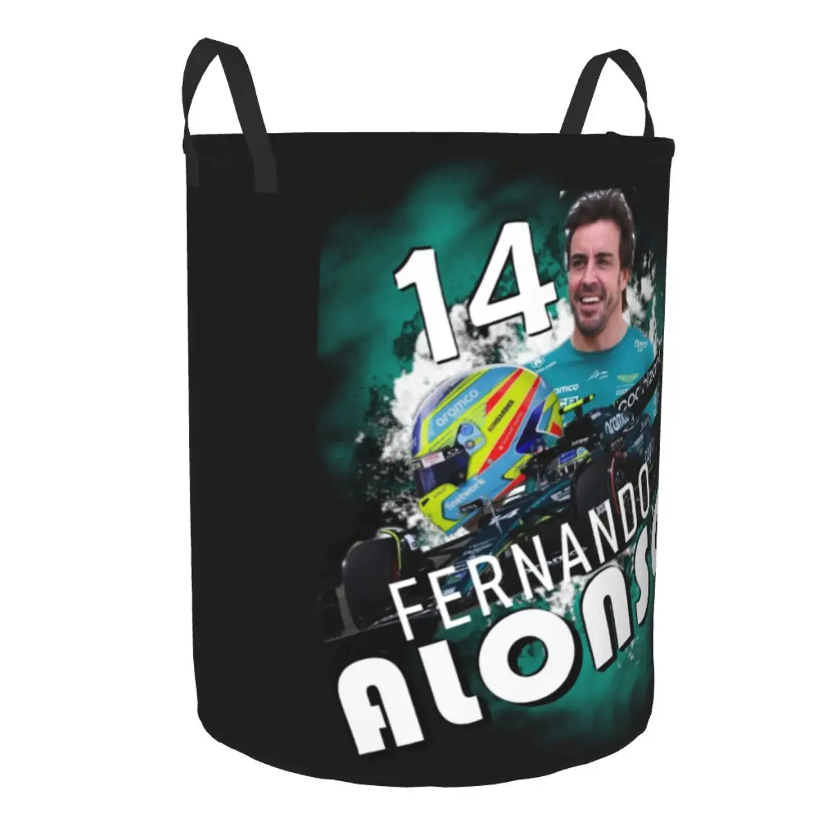 Alonso Motor Racing Laundry Basket Foldable Fernando Sports Car Clothes Hamper for Nursery Kids Toys Storage Bag