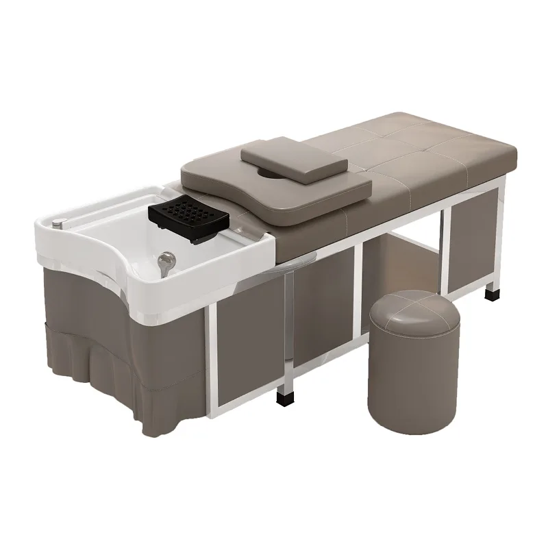 

Nordic High-end Shampoo Chairs Modern Barber Shop Ergonomics Comfort Shampoo Bed Shower Salon Furniture Silla Peluqueria FYSC