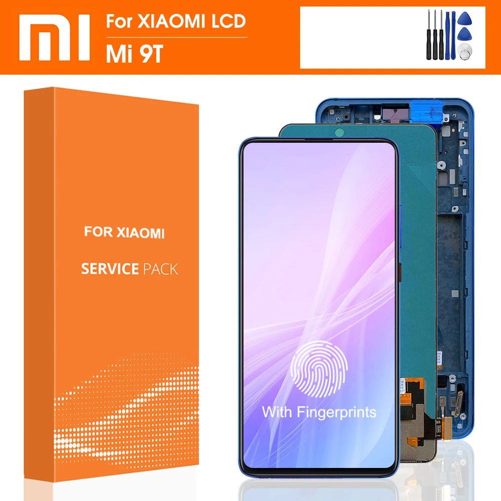 

ЖК-дисплей Super AMOLED K20 Pro для XiaoMi Mi 9T Redmi K20, дисплей с сенсорным дигитайзером и рамкой для XiaoMi Mi 9T Pro, ЖК-дисплей 6,39 дюйма