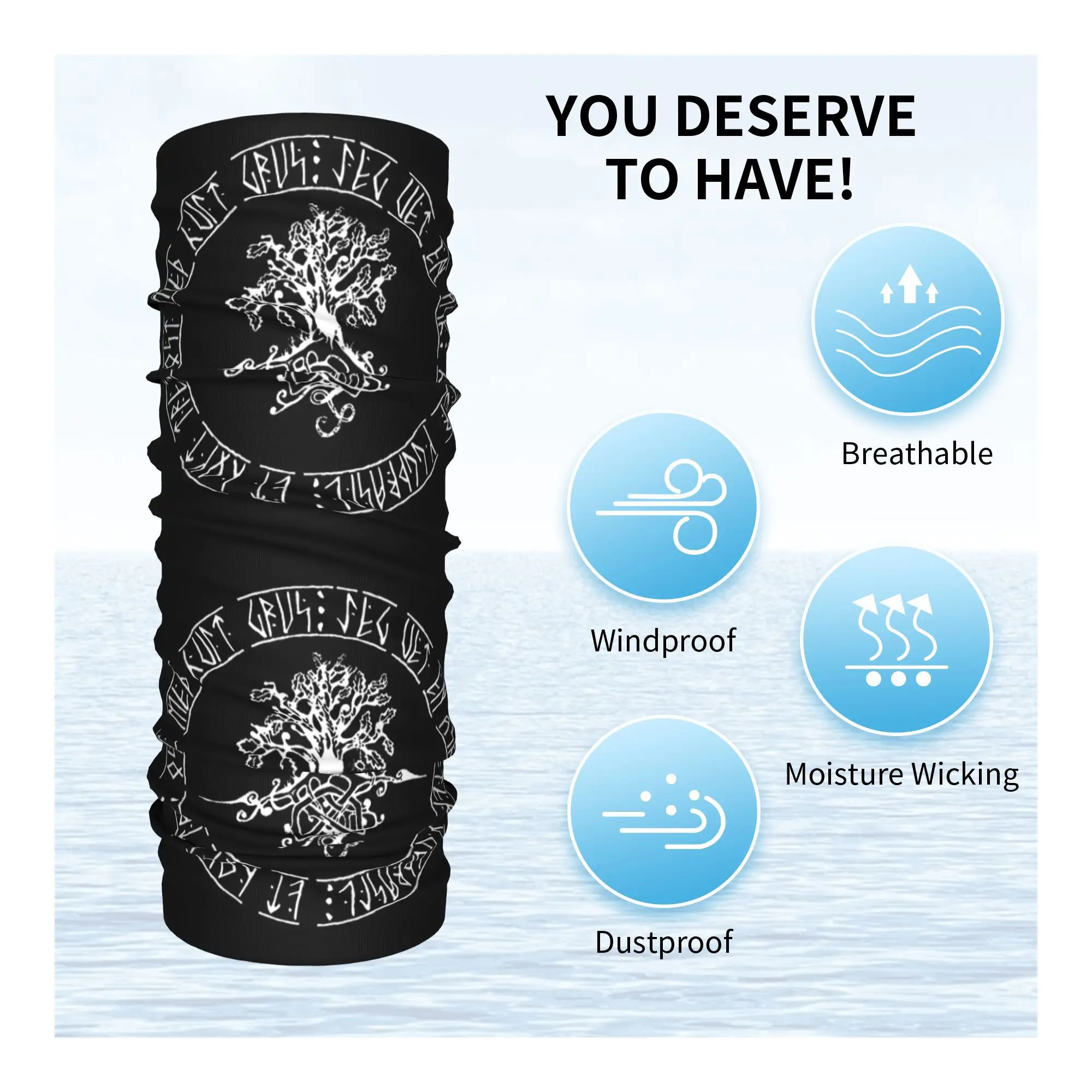 Yggdrasil- Norse tree of life Bandana Neck Gaiter Printed Mask Scarf Multi-use Face Mask Running Unisex Adult Windproof