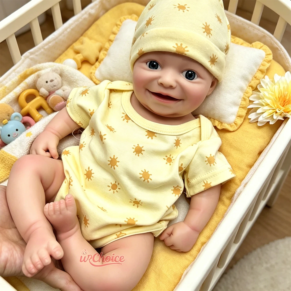 42cm Girl Full Body Soft Platinum Silicone Reborn Baby High-Simulation Washable Rebirth Doll for Childcare Practice Toy