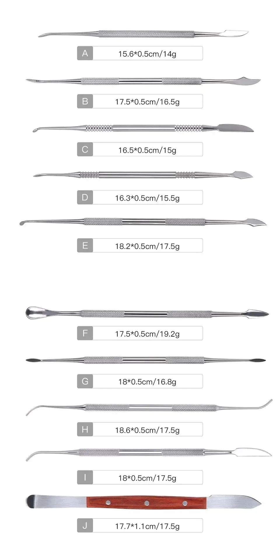 6/10Pcs/Set Dental Wax Carving Tools Stainless Steel Blue Golden Color Denture Model Sculpting Wax Shaping Dentist Clinic Kit