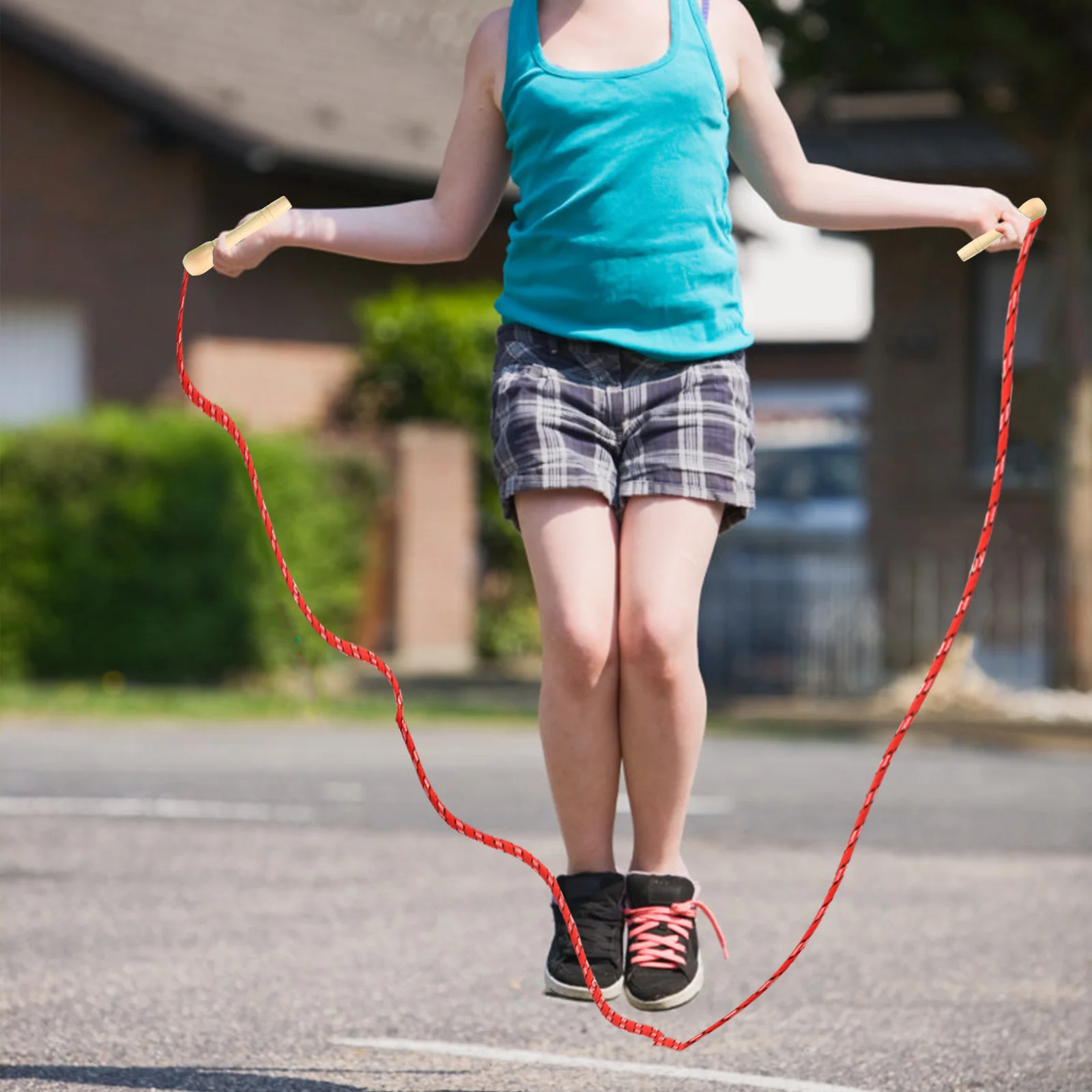 

4Pcs Adjustable Wooden Jump Rope for Students Fitness Training Exercise Promote Growth Weight Loss