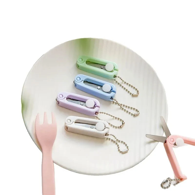 Mini Portable Small Scissors Creative Paper-cutting Notebook Tool That Can Be Extended and Folded