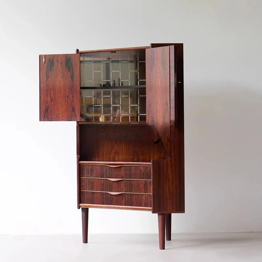 Corner Cabinet Cherry Storage Locker Burmese Teak Tableware