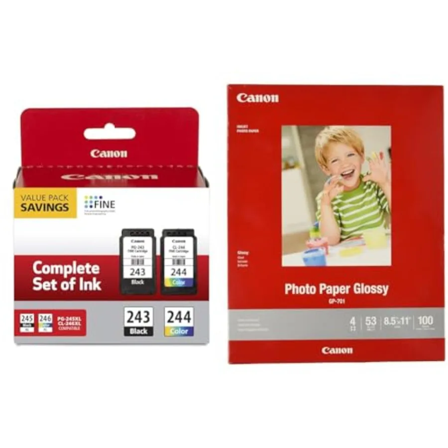 

PG-243/ CL-244 Ink Multi Pack Compatible to TR4520 MX492 MG2520 MG2922 TS302 and TS202 and nk Glossy Photo Paper 8.5" x 11" 100