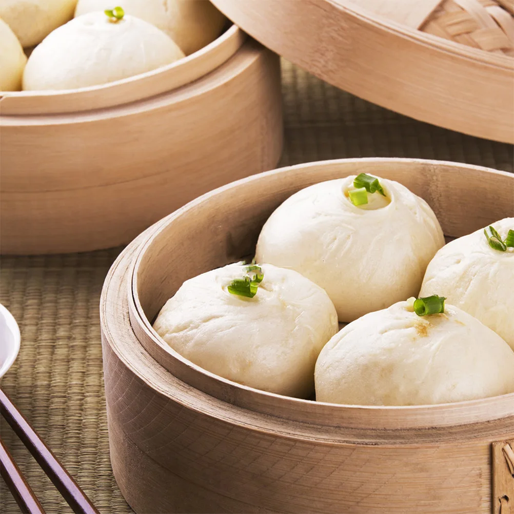 

3pcs Bamboo Steamers Set 3-Tier Steamer Basket For Cooking Dim Sum Reusable Household Food Steamer With Lid Dense Weave Flat