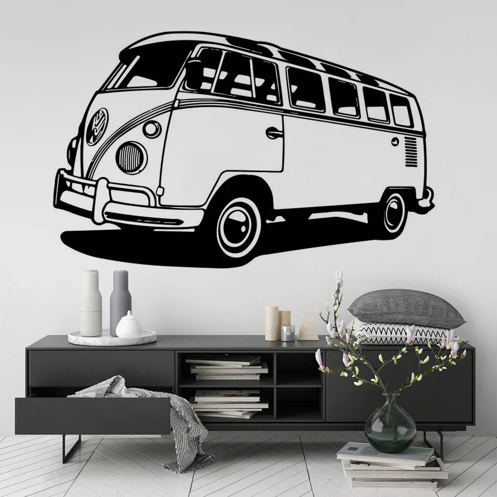 Pegatina de pared de coche de viaje, pegatina de vinilo estilo autobús de viaje para autocaravana, calcomanía de Camper, decoración removible para la habitación del hogar, murales de carteles B370