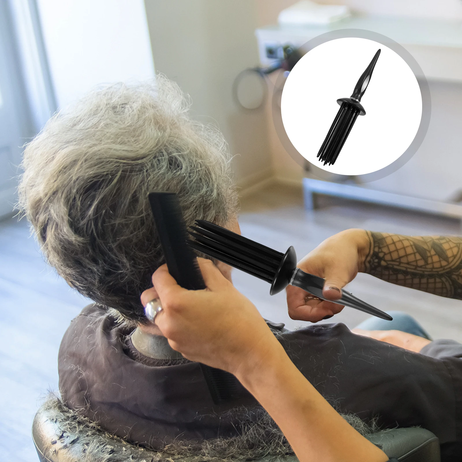 

Airy Volume Curl Comb Hair Styling Tool Lightweight Portable Round Brush Frizz Free Curly Wave Shaping Voluminous Look