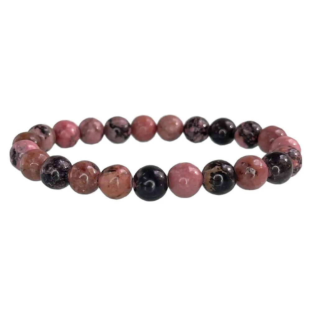 Natural Stone Bracelet Wholesale Rhodochrosite Lapis Round Beads Gemstone Beads Bracelet 6 8 mm Beads Bracelet For Men