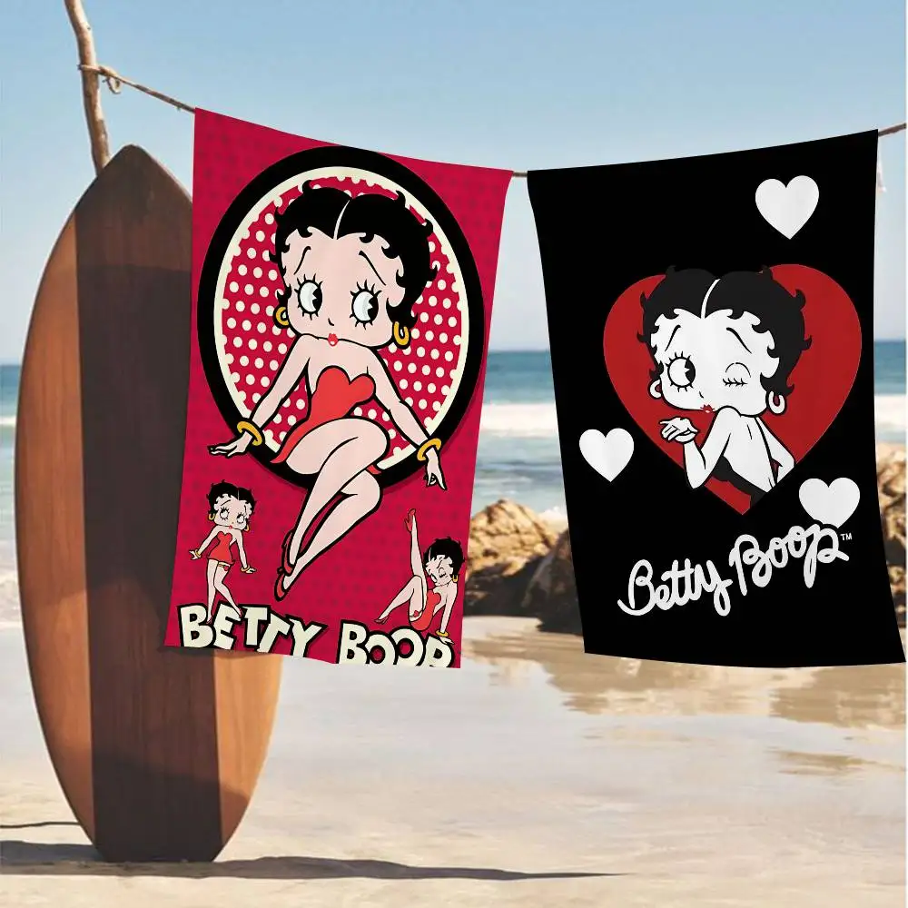 Beautiful Girl Animation B-Betty B-Boop Big Microfiber Beach Towels Quick Dry Towel Sand Beach Towels Pool Towel for Travel Swim