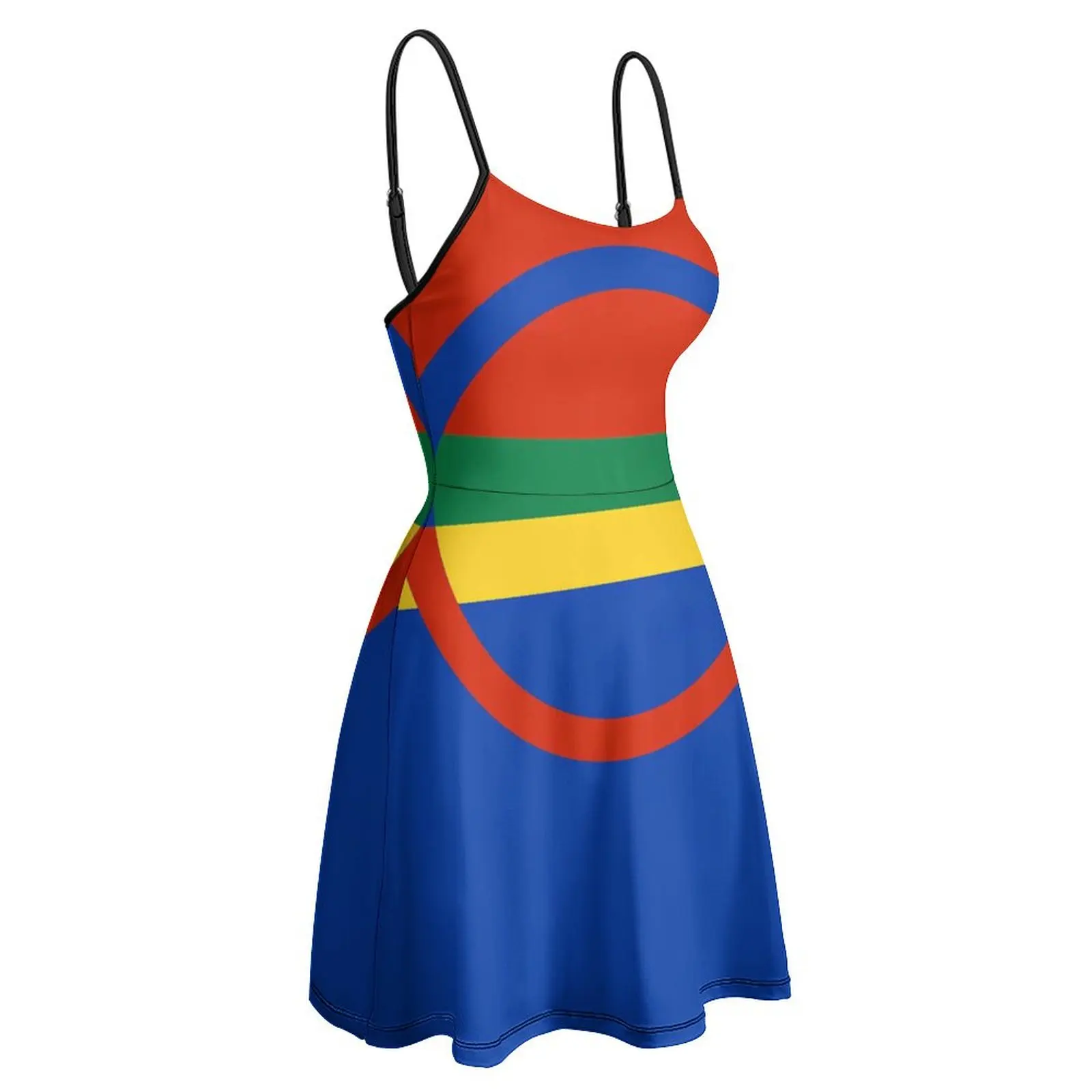 

Sami Flag Vertical Women's Sling Dress Casual Graphic Exotic Woman's Gown Humor Graphic Parties The Dress