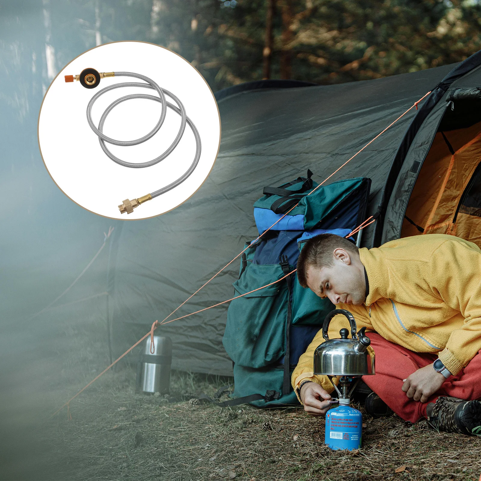 

Universal Propane Refill Adapter Camping Gas Tank Extension Hose Portable Grill Regulator Qcc1 Connector For Outdoor Use Durable