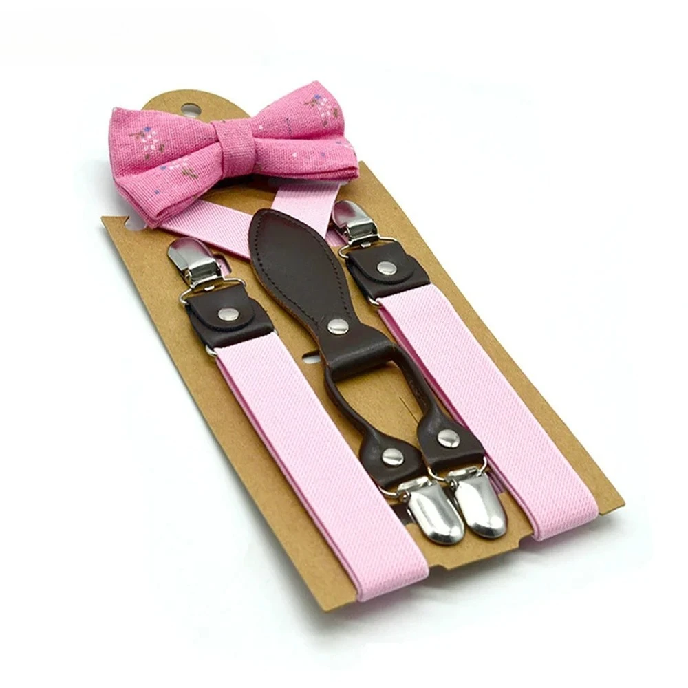 

Pink Fashion Girls Boys Suspenders with Bow Tie Orange Kids Suspenders Solid Wedding Braces for Children 65cm*2.5 Gray Red New