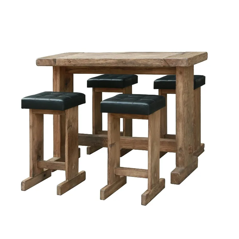 

Роскошный барный стул из мелиорированного дуба с высокой кожей для кухни и офиса, барные стулья