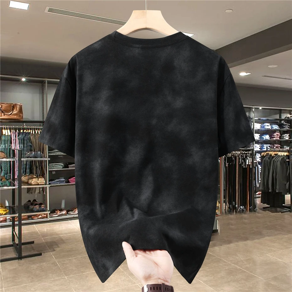 Vintage Tie-dye T-shirt Men Summer Short Sleeve Tshirt 10XL Plus Size Tops Tees Male Fashion Casual Tie-dye Shirt Big Size 10XL