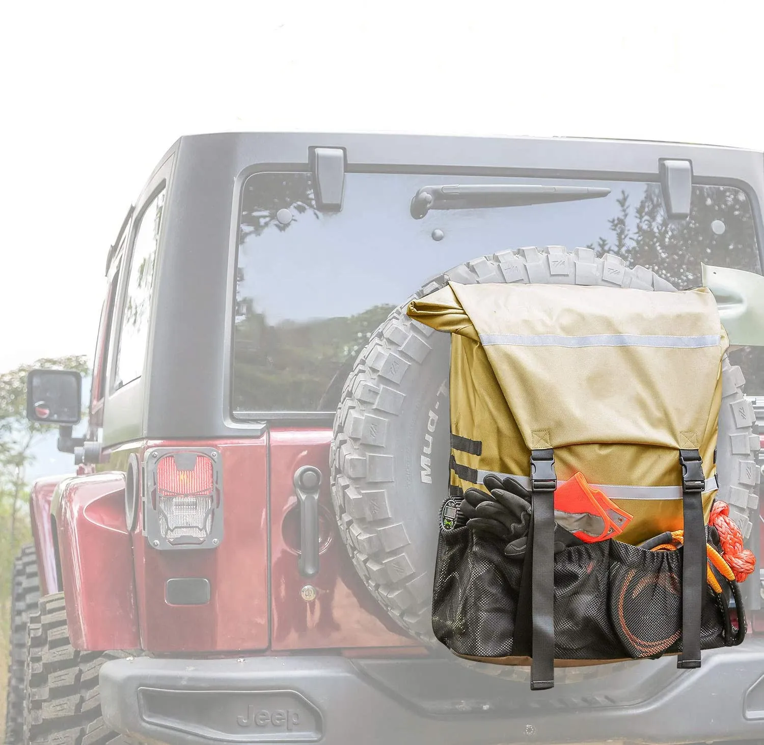 Heavy Duty Spare Tire Truck Tailgate Trash Bag Cargo Storage Bag For Jeep Truck SUV Offroad Spare Tire Trasharoo Bags