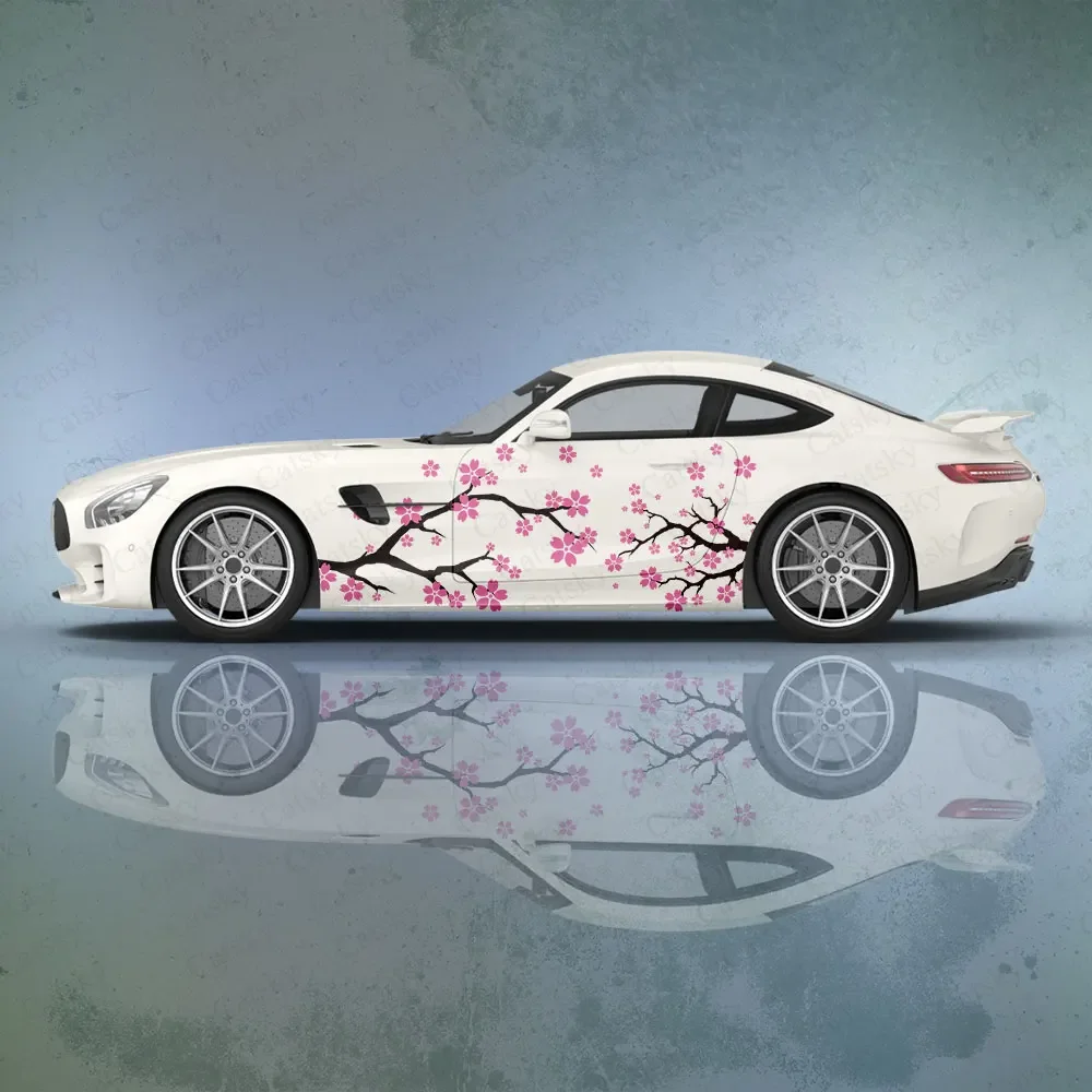 

Розовый цветок автомобильная наклейка боковая упаковка графическая наклейка виниловая упаковочная наклейка универсального размера на заказ DIY покрытие с цветком вишни