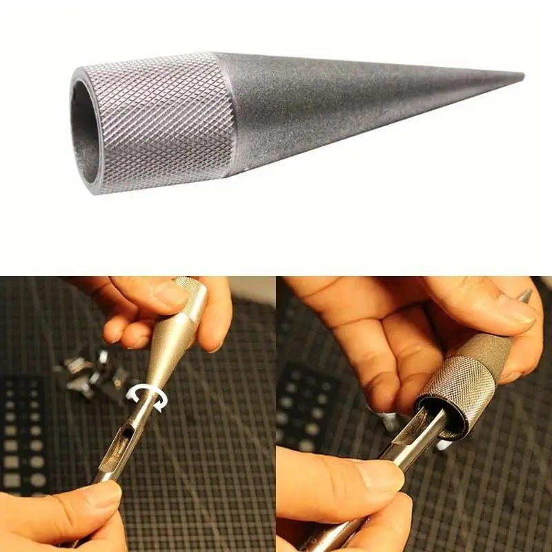 

1/2Pcs Vulcan Leather Round Hole Punch Sharpener DIY Polisher Grinder Professional Punching Blade Tool 300Mesh Emery Plated