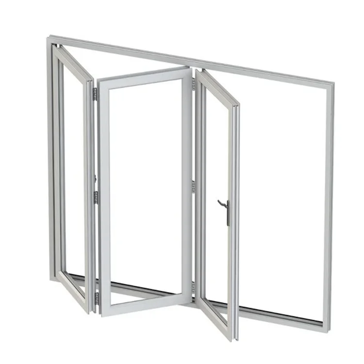 Customized Size Plastic Upvc Frame Glass Accordion Doors Folding Door Design Bi Fold Doors Exterior