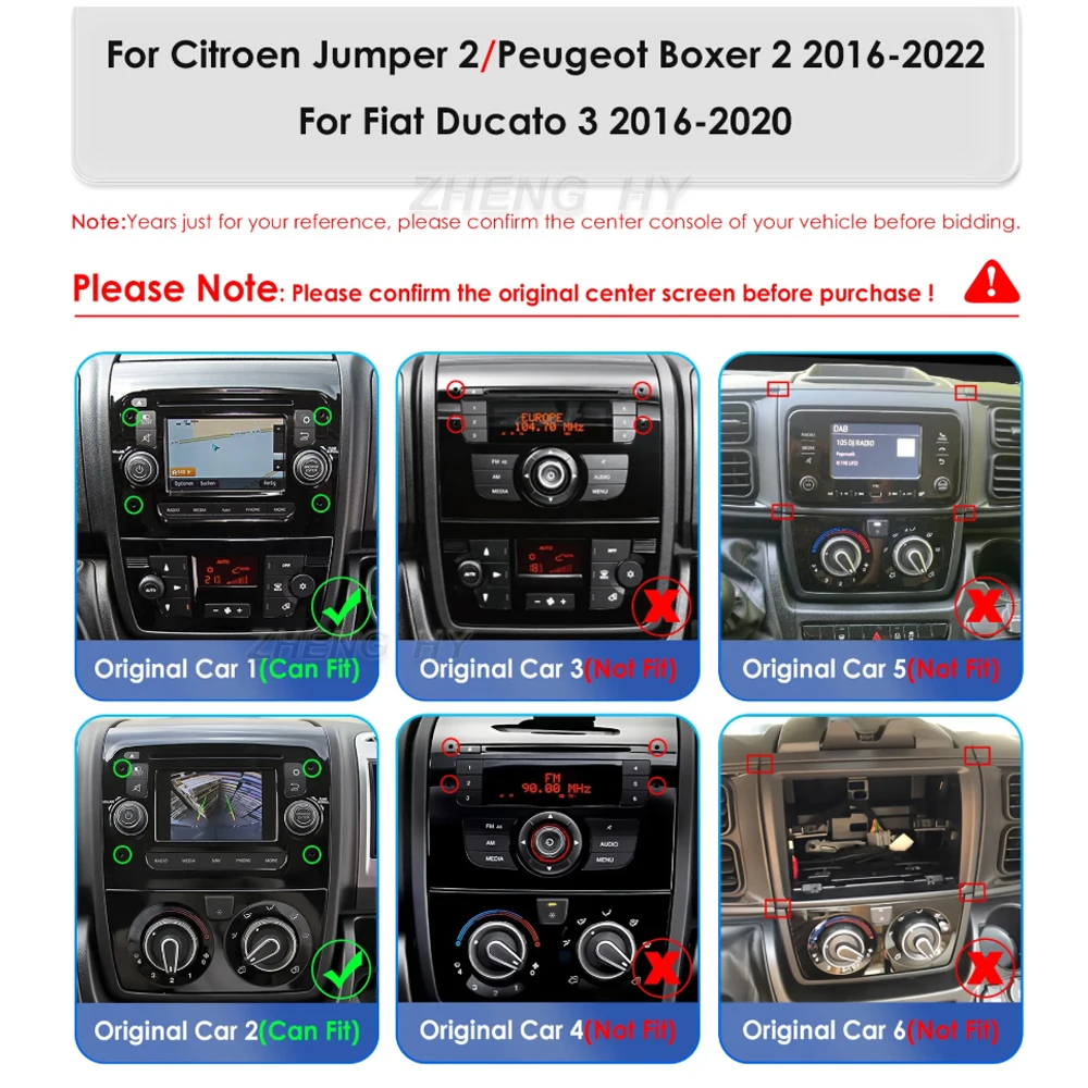 Android 16 For Fiat Ducato 3 Citroen Jumper 2 Peugeot Boxer 2 2016 - 2022 CarPlay Android Auto Car Radio Stereo GPS Navigation