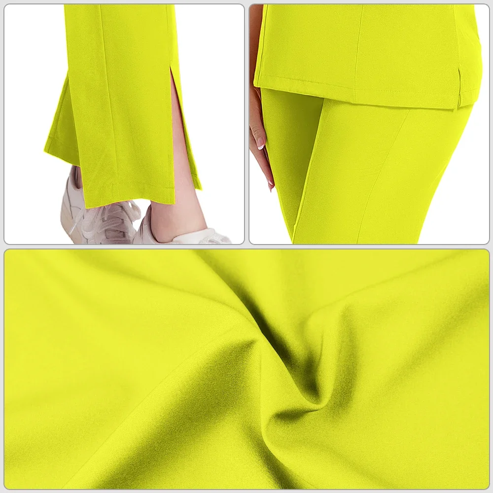 Uniforme quirúrgico de calidad estable para mujer, Top y pantalones con múltiples bolsillos, conjunto exfoliante para enfermera y esteticista, ropa de trabajo