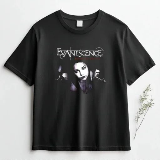 Men's T-shirt Evanescence Band HD Graphic Printing Printed Cotton casual unisex streetwear Men's Clothing Breathable Top T-shirt