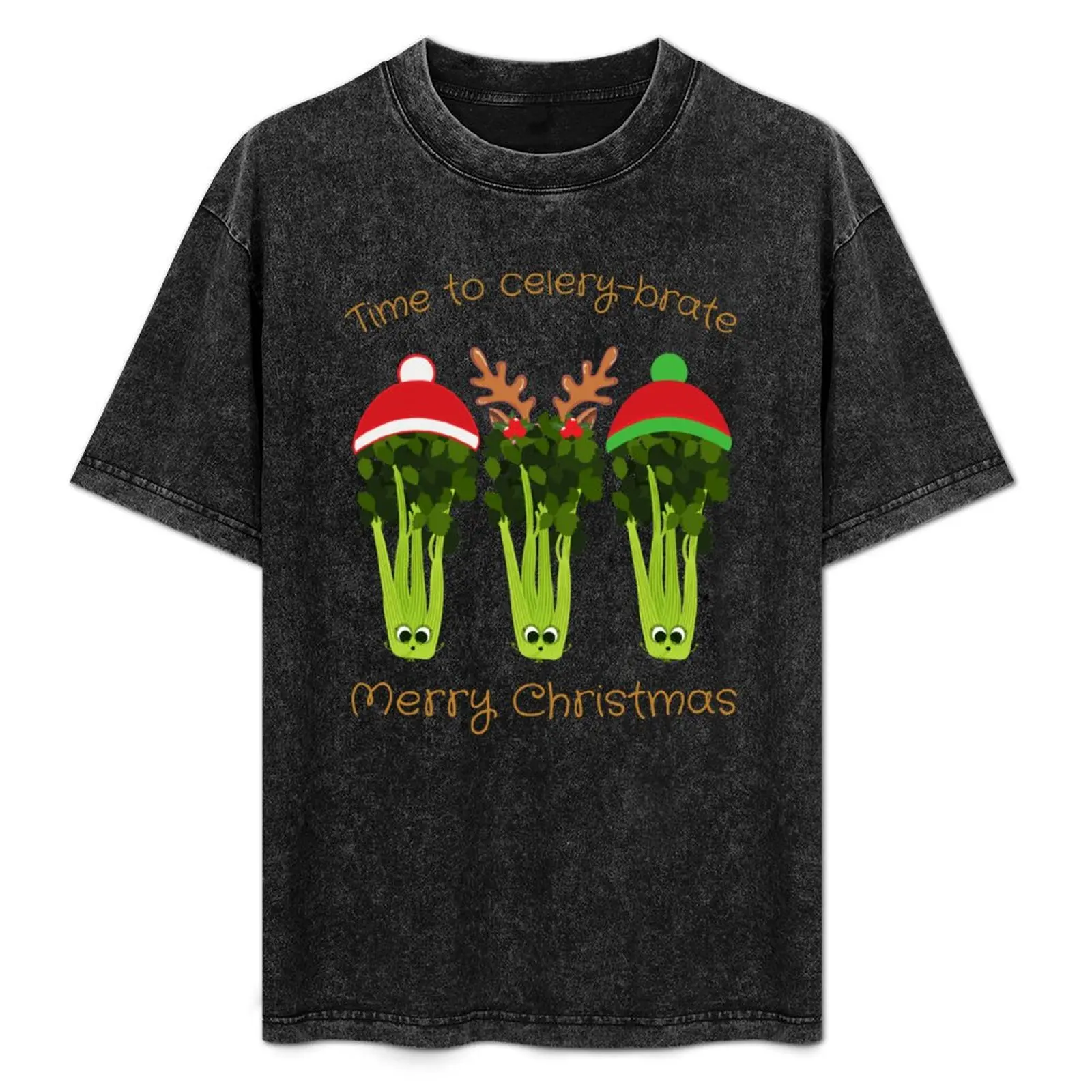 

Time to Celery-brate Merry Christmas Celery Santas Celebrating the Holidays T-Shirt Basic All Season Solid T-Shirt