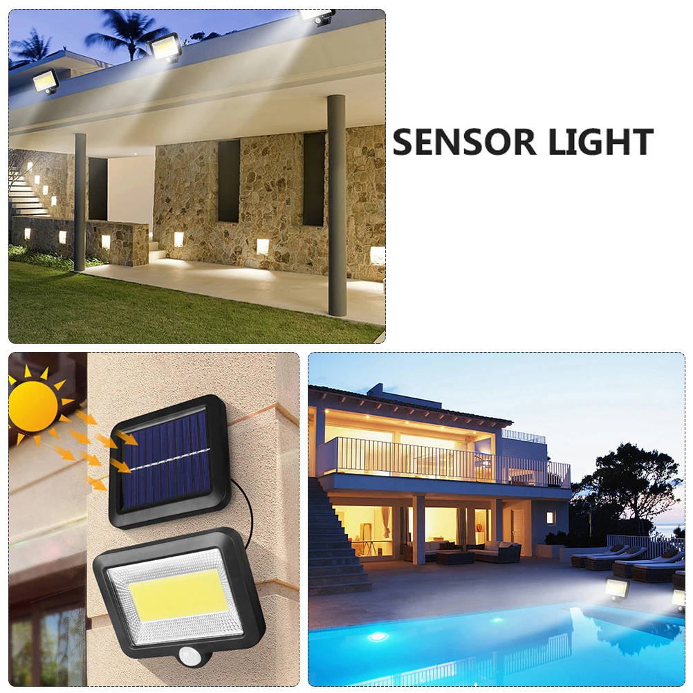 

2Pcs Solar Wall Lights ABS 5 8m Sensing Distance Waterproof Outdoor Sensor Yard Light Automatic Charging Modes