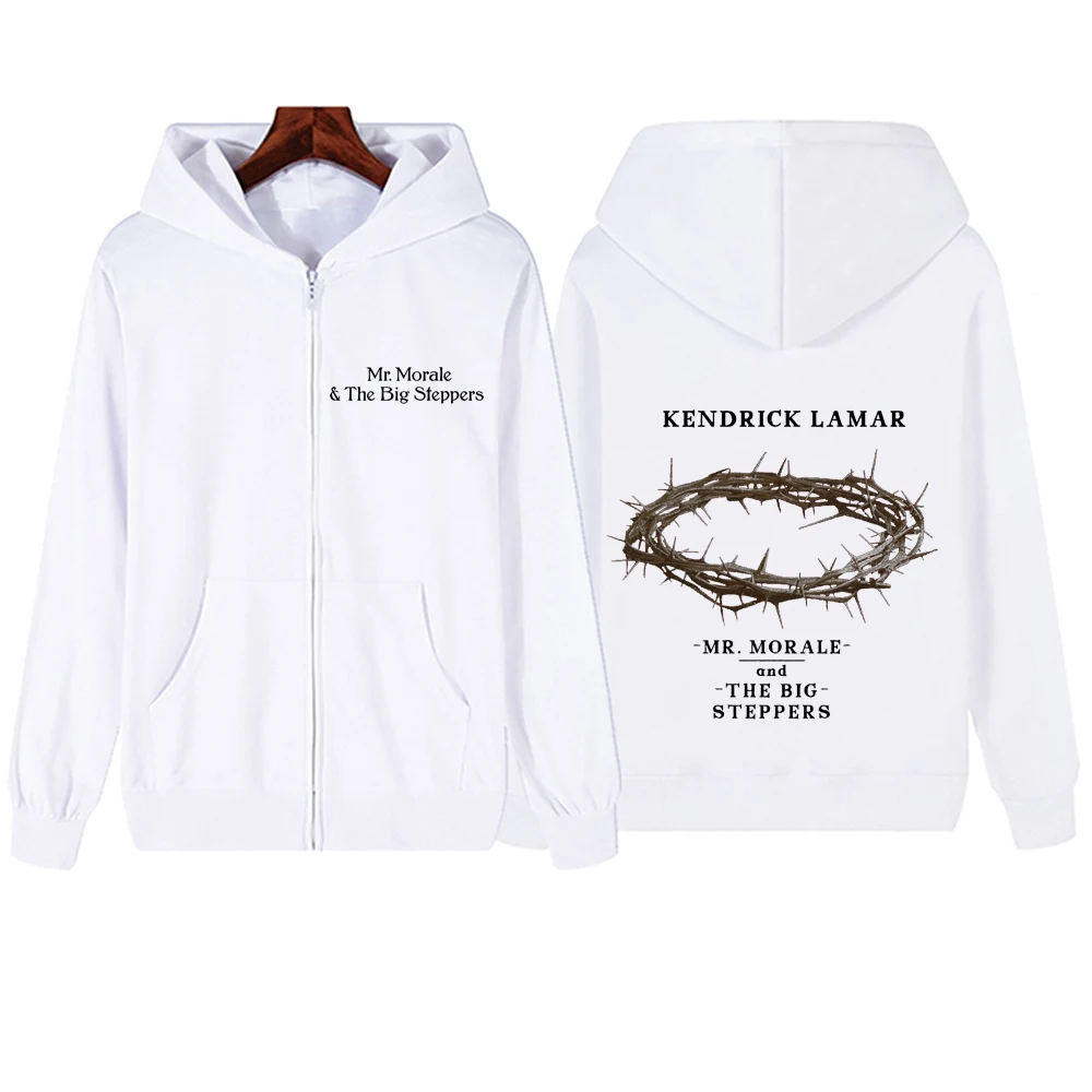 Mr. Morale & The Big Steppers Kendrick Lamar Zipper Hoodie Harajuku Pullover Tops Streetwear Music Fans Gift V-Neck Sweatshirts