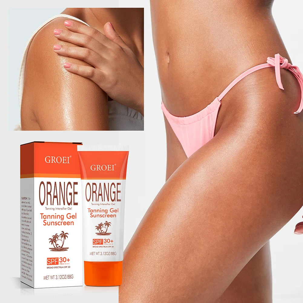 

SPF30 Sun Taning Gel Sunscreen,88g Summer Tanning Lotion,Hydrating Moisturizing Tan-Accelerator,For Sunbeds Outdoors