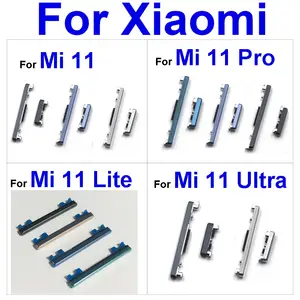 Bilashmart Power Volume Side Buttons Xiaomi Mi 11 Mi 11 Pro Mi 11 Ultra Mi 11 Lite Mi 11 5G Power Volume Side Keys Replacement Parts