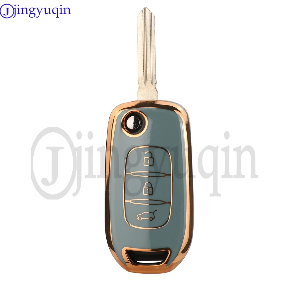 Jingyuqin NEW TPU Car Key Case Cover For Renault Kadjar Captur Megane Sandero Stepway Logan Clio 5 Arkana Accessories
