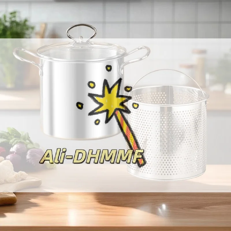 

3.5L Multi-Use Stainless Steel Deep Fryer with Steamer & Glass Lid, for Frying, Steaming & Soup Making