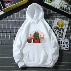 Harajuku Trend Graphic Print Women's Hoodie Casual White Ladies Tops Sweatshirt Fashion Streetwear Gothic Female Hooded Pullover