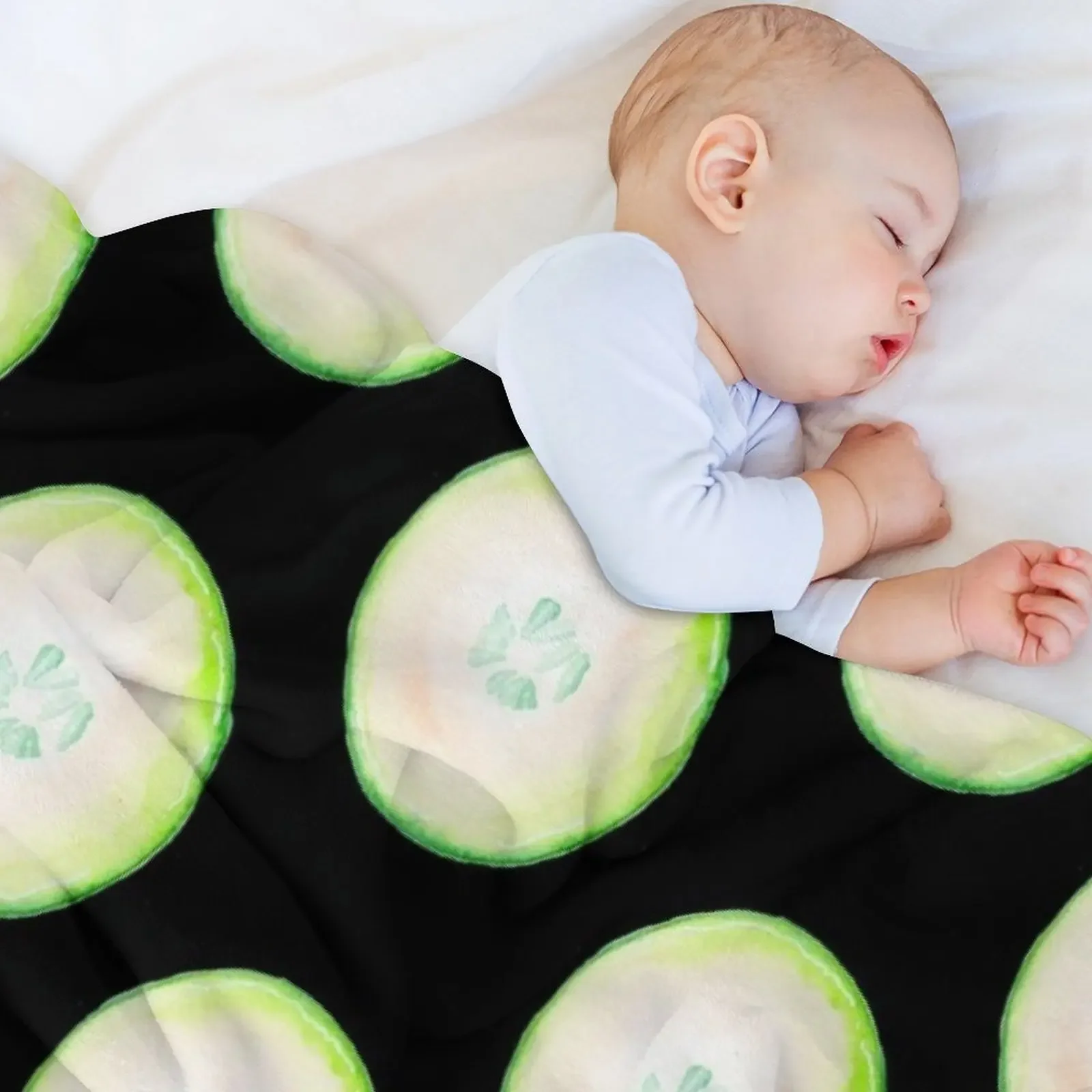 Watercolor Cucumber Throw Blanket Decoratives cosplay anime Thins blankets and throws Blankets