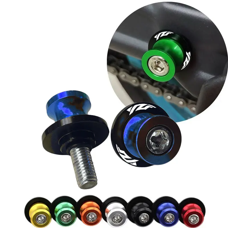 For YAMAHA YZF R1 R1M R3 YZF R6 R7 R9 R25 R125 YZFR6 YZFR1 Motorcycle Swingarm Spool Sliders CNC Aluminum Rear Stand Screws 6MM