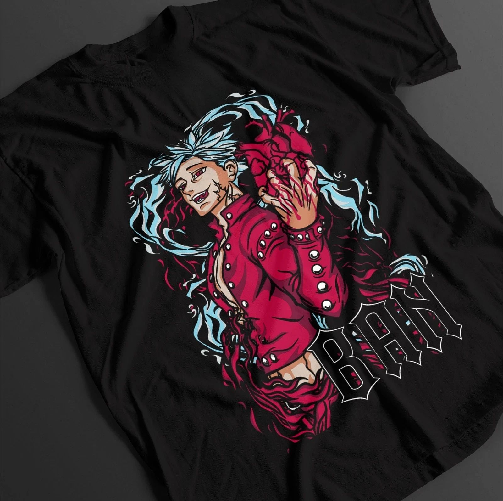 Camiseta Summer Seven Deadly Sins, camiseta de Ban, camiseta de Meliodas, camiseta de Escanor, camiseta unisex de anime, camiseta de manga corta con cuello redondo para hombre