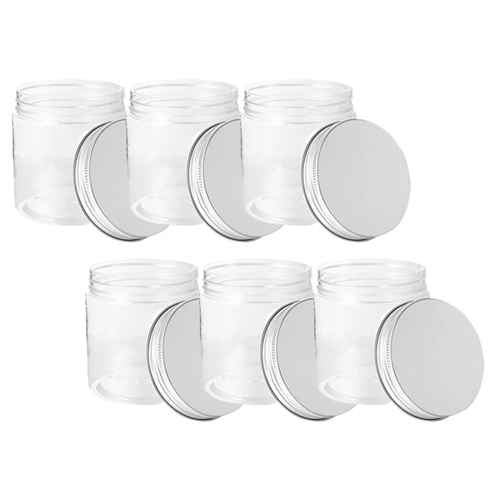 

6 Pcs Clear Mason Jar Storage Container Jars with Lids Can Portable Aluminum Alloy Mini Fruit Jelly Cans 10 Oz