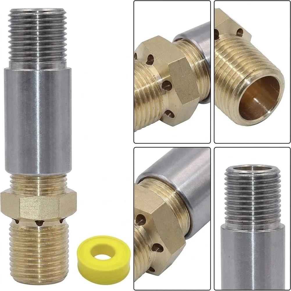 Brass 1/2 NPT Air Mixing Chamber for Propane Fire Tables Used in Gas Firepit Systems Requiring Precise Flow Control