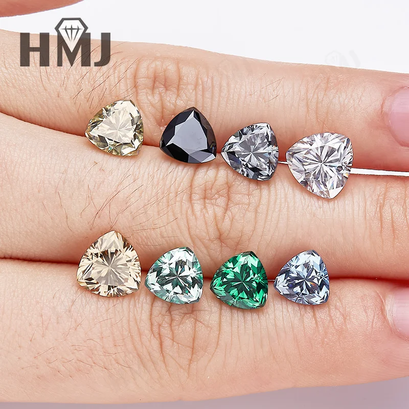 Moissanit-Losesteine im Trillion-Schliff, grüne Farbe, VVS1-Klarheit, Perlen für Armbänder, für DIY-Schmuck für Frauen, mit Bericht, kein Verblassen. – Detail 5